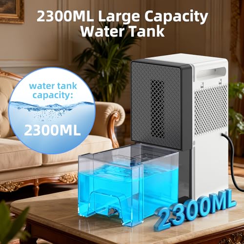 HomeNova Quiet Dehumidifier for Bedroom, 2300ml, Auto Shut Off, 24H Timer, Auto Defrost, 7 Colour Light - Image 6