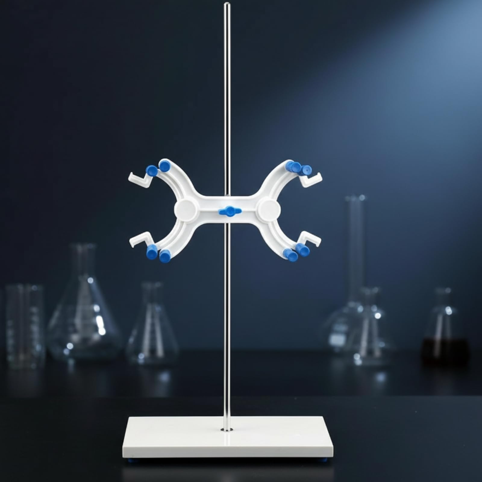 Titrierstativ rutschfest Stativ mit Marmorplatte flexibel Stativ mit Bürettenklemme für Titration, Labor, , 600mm , Labor-Titrierständer Mit Marmorsockel Und Kunststoff-Schmetterlingsklemme
