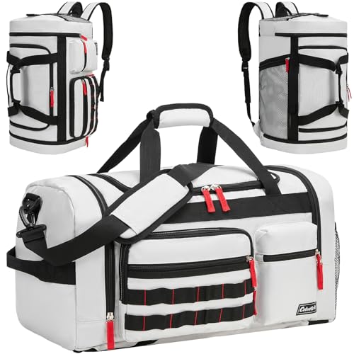 Celvetch Gym Bag for Men Women with Shoes Compartment 3-in-1 Sports Travel Duffel Bag Multipurpose Weekender Overnight Backpack with Wet Pocket - Grey