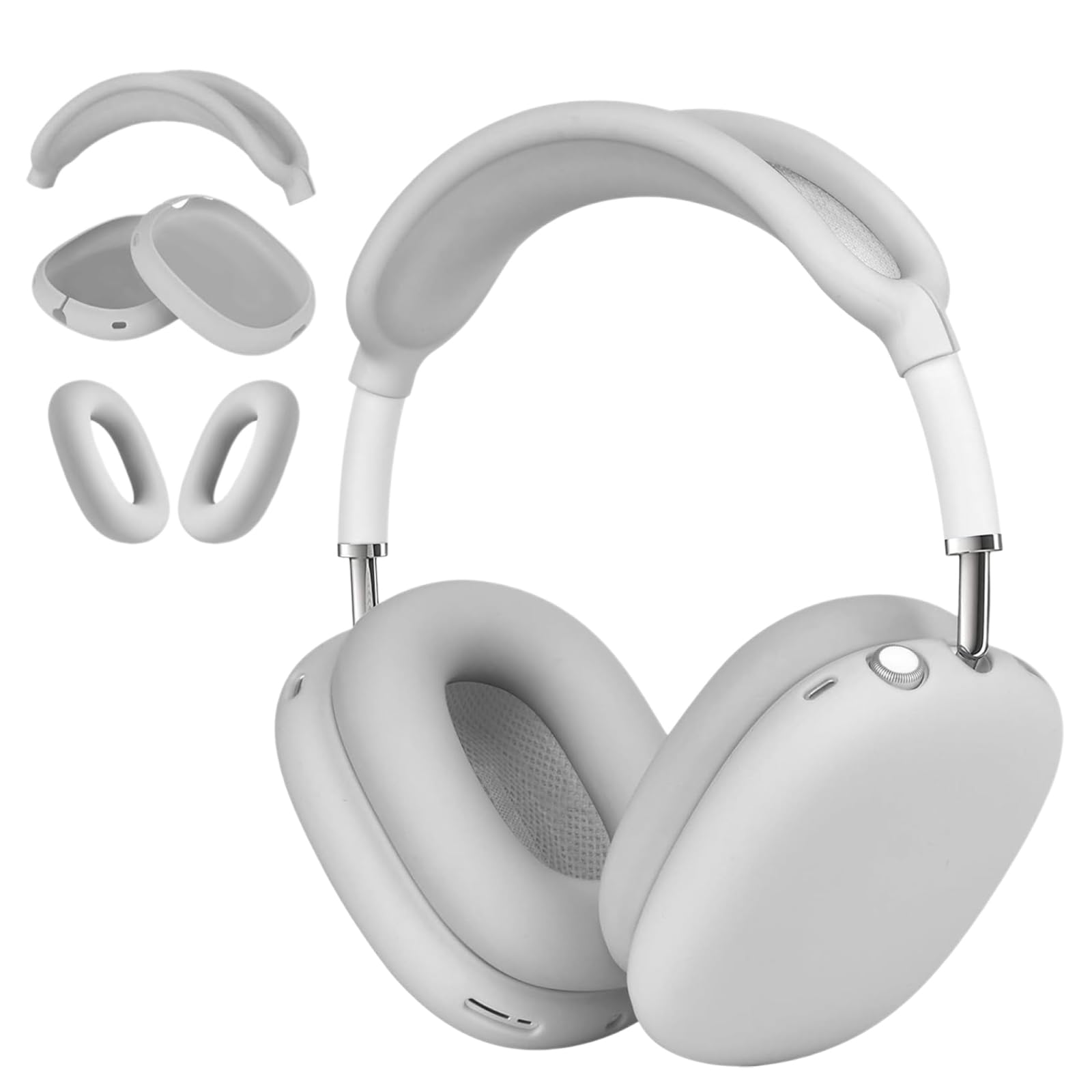 3 in 1 Silicone Case Cover for AirPods Max Headphones, Anti-Scratch Ear Pad/Ear Cups/Headband for AirPod Max, Accessories Silicone Protector for Apple