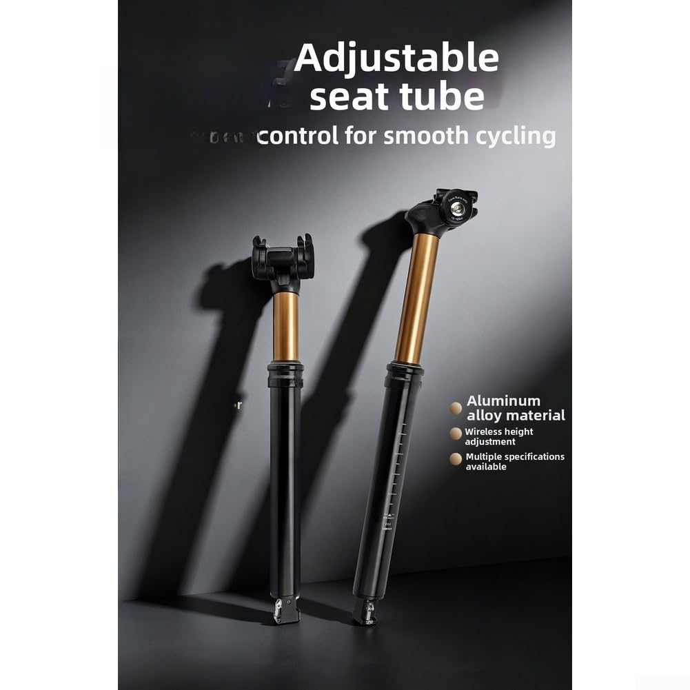 Yhenlovtt Reggisella Dropper in alluminio con telecomando | Passacavo interno, altezza regolabile per mountain bike, sistema idraulico sigillato, componente per ciclismo fuoristrada