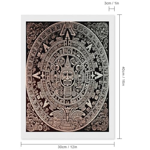 Kit de pintura de diamantes del calendario maya VstaDank para adultos con lienzo completo redondo 2