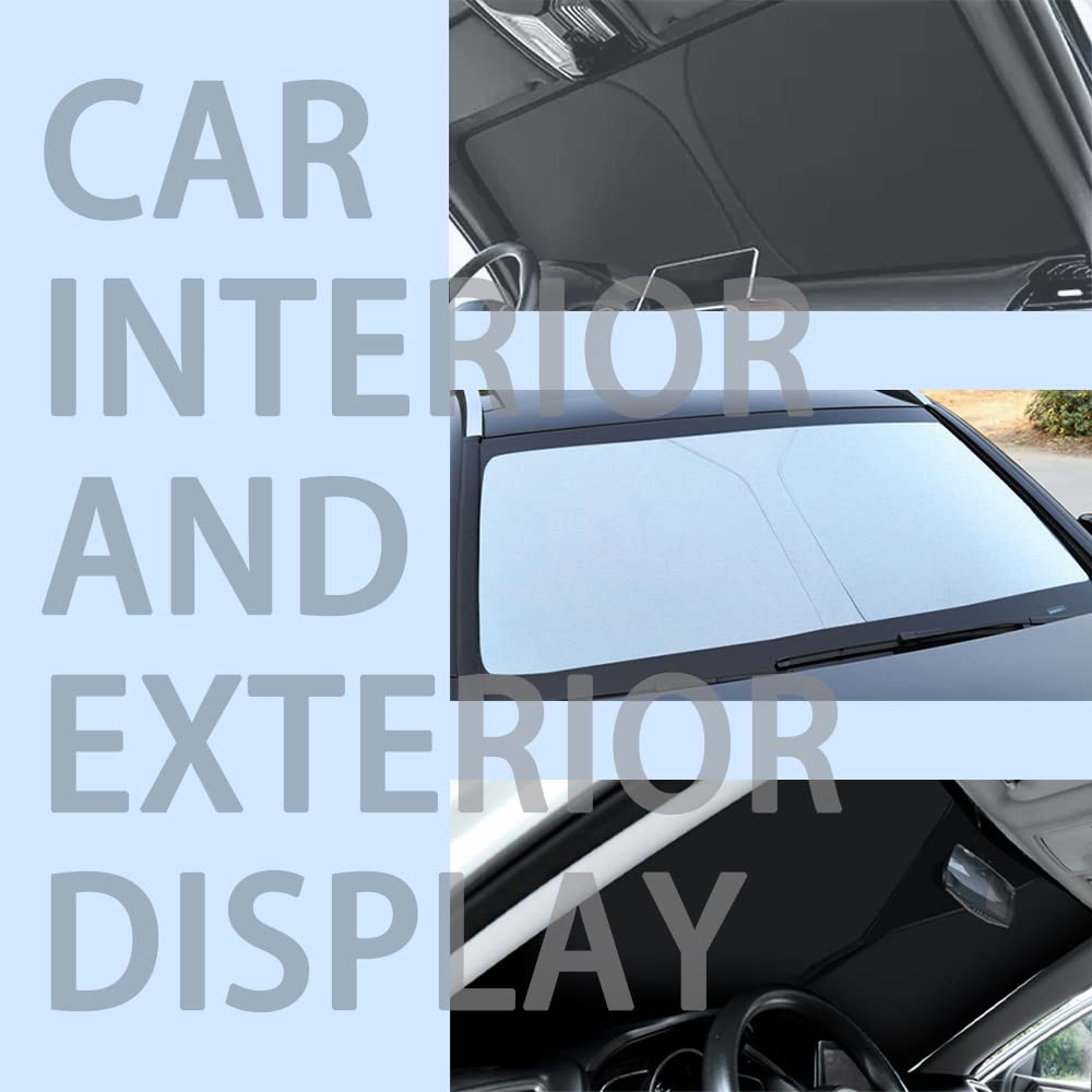 Protezione Solare Spessa Parasole Auto con Sacchetto,Mantenere Accessori Auto Interno Freschi,Solare Generale Parasole Auto Parabrezza Interno per Auto Fuoristrada Veicoli Camion (L: 145x80cm)