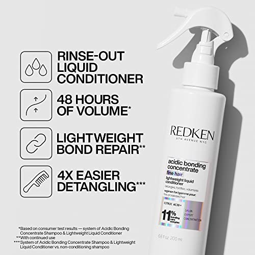 Redken Bonding Lightweight Liquid Conditioner For Damaged Hair Repair | Volumize & Condition | Acidic Bonding Concentrate | Sulfate-Free Spray Conditioner | For Fine Or Thin Hair | 6.76 Fl Oz #TOP1
