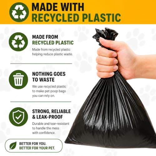 Image of Dog Poop Black Bags with Dispenser (700 Bags) doggy poop bags Pickup Bag 35 Refill Rolls Dog Waste Bags Cat Litter Clamps & Poop Bags (35 Rolls, Uscented)