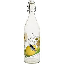 CRISTALICA Lemonade Bottle 1 Liter, Collection Nadia, Modern and Unique Style Art Glass Powered
