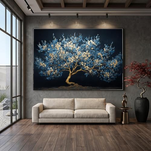 Art texturé représentant un arbre sur toile décorative maison