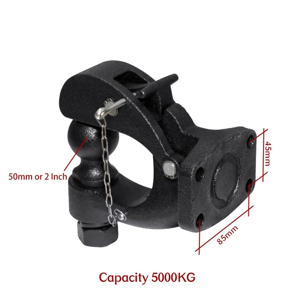 hak holowniczy Hak holowniczy Pintle Hook Hitch 2" 50mm Ball Towing Heavy Duty 5 TON Hak holowniczy do samochodu Części do kamperów Przyczepa kempingowa Akcesoria do kamperów Złącza przyczep(2 Inch Ba