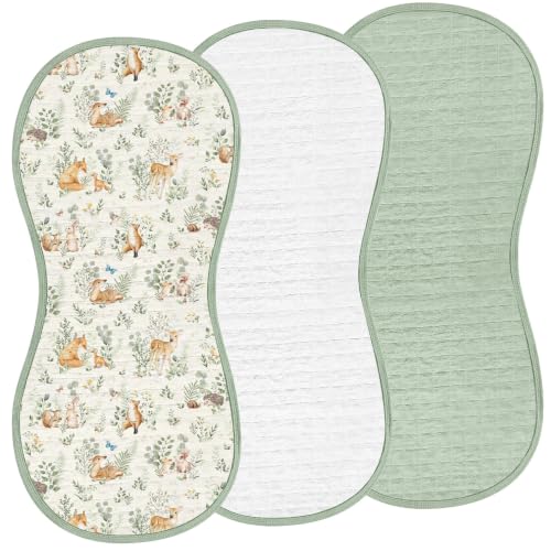 Hahafelt 3 Pcs Baby Changing Pad Liners,Woodland,Green