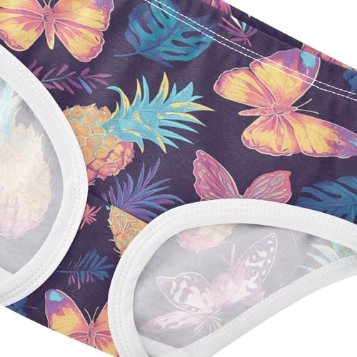 Wusikd Butterflies Pineapples Girls' Underwear Cotton Girls Briefs Soft Toddler Underwear 2T4