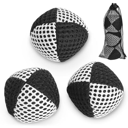 SOARFLY Set de 3 Pelotas de Malabares Niños, Adultos y Profesionales 6.2 cm Ideal para Malabarismo y Juegos Incluye Red y Bolsa de Transporte