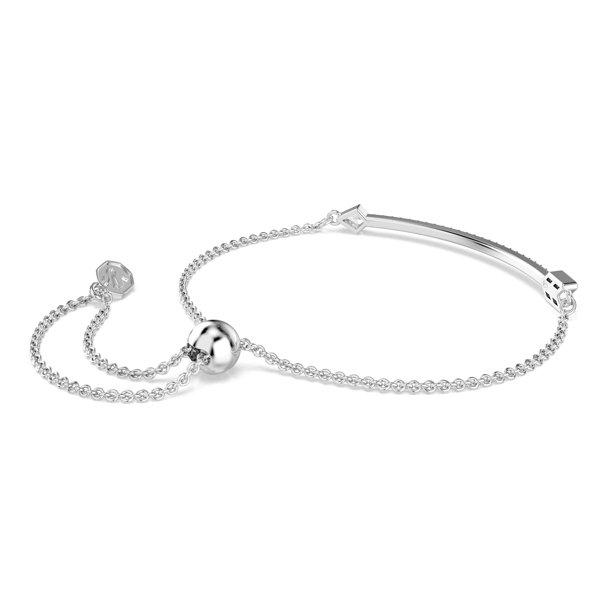 Swarovski Braccialetto Idyllia, Taglio misto, Freccia, Bianco, Placcato rodio