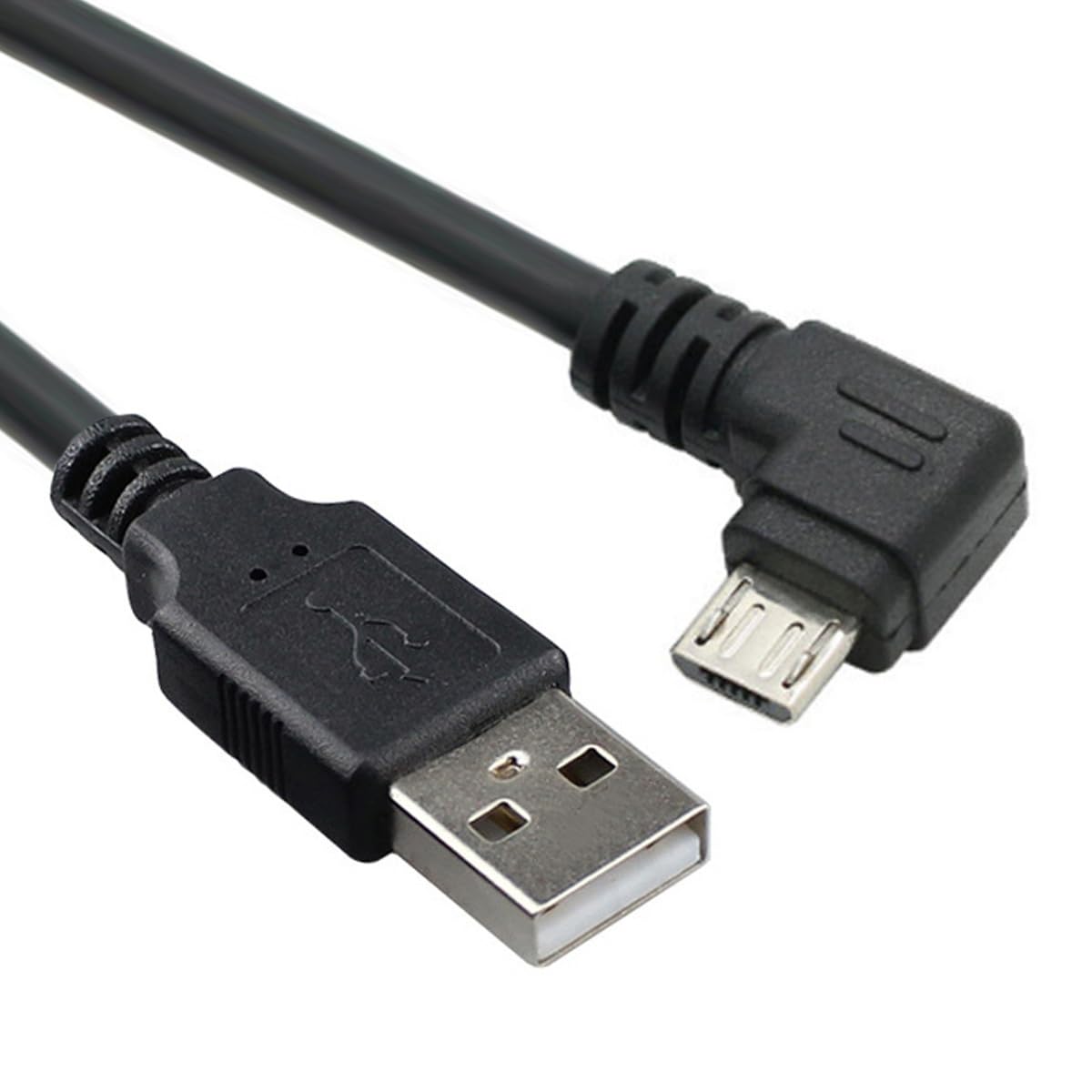JSER Daten- und Ladekabel, rechtwinklig, 90 Grad, Micro-USB 2.0 Typ 5-polig auf USB 2.0 Typ A, 480 Mbit/s, Daten für Telefon, Tablet, Computer, Kamera (50 cm)