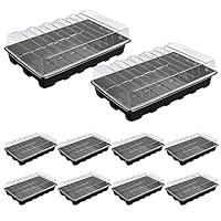10 Stück Kunststoff Anzuchtschalen ohne Bodenlöcher, Garden Greenhouse Plant Tray, Setzling Starter Tabletts, Treibhaus Anzuchtschale mit Deckel, Treibhaus Anzuchtschale für Pflanzen Anzuchten Garten