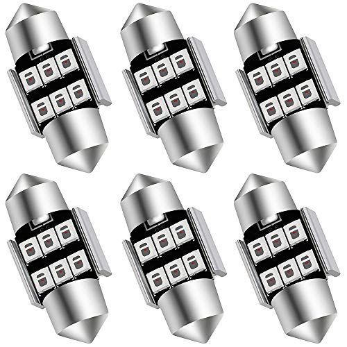 Bombillas LED AUXLIGHT Rojo brillante 29MM Pack de 6