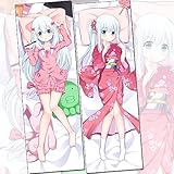 Anime Eromanga Sensei Izumi Sagiri Two-Sided Printed Body Pillow Case Cover Cosplay Prop Decor for Boy Girl (62.9x19.6in/160x50cm)