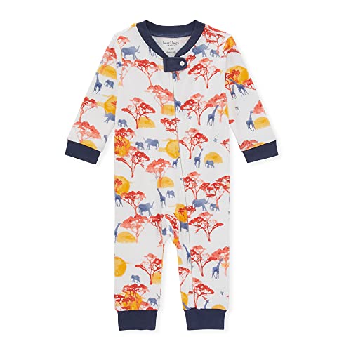 Image of Burt's Bees Baby Baby Boys' Sleep and Play Pajamas, Zipped Jumpsuit