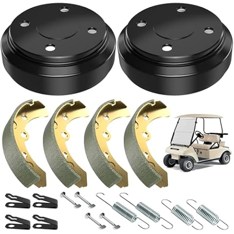 Enekerp Club Car Brake Repair Kits Fit Club Car DS 1995-UP and Precedent 2004-UP, Golf Cart Brake Drums/Hubs & Brake Shoes/Brake Pads & Brake Spring Kits, OEM Replace# 101791101 1018232-01 101816301 Cover