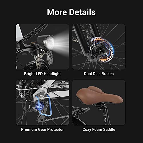 Eleglide Electric Bike, T1 Step-Thru Electric City E Bike, 27.5" Electric Bicycle Commute Trekking Bike with 36V 12.5Ah Removable Battery, LCD Display, Shimano 7 Gears System E Mountainbike for Adults - Image 6