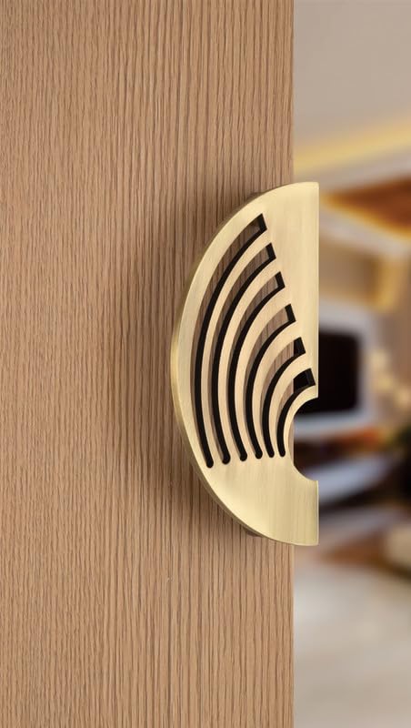 Image of COMPASS 202 Grade Stainless Steel 8-inch Round Shape Door Handle for Main Door and Pull-Push Handle of Home /Hotel /Office Door Hardware for Single and Double Door,Camila - Pack of 1 Set (Brass Antique)