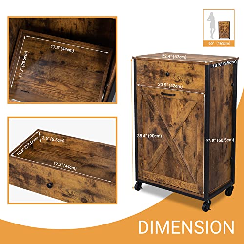 Gabinete de Basura de Madera con Ruedas 13 Galones miniatura 6