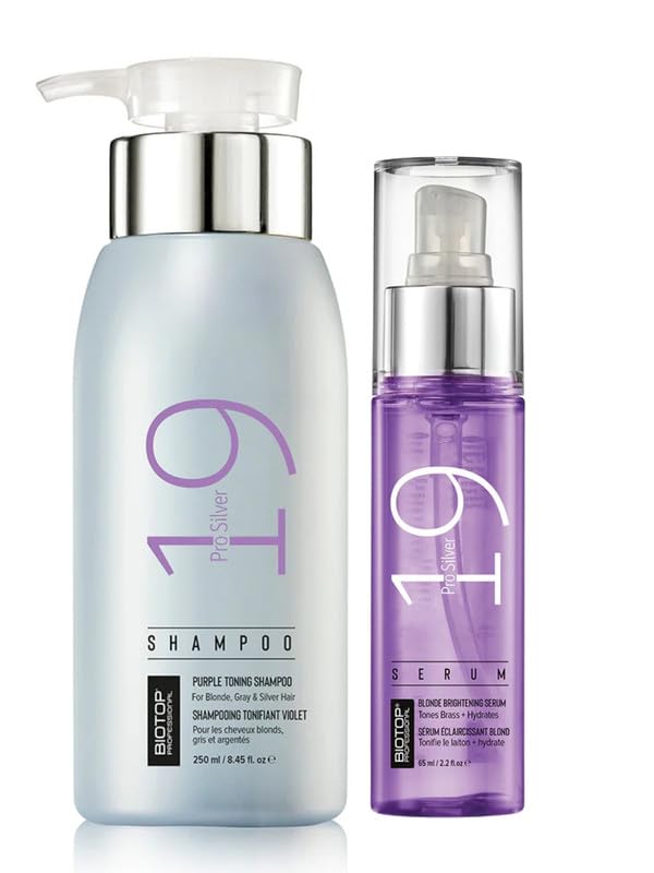 19 Pro Silver Shampoo (250ml) & Silver Serum Combo – Toning & Shine Duo for Blonde, Grey & Silver Hair – Neutralizes Yellow Tones – Sulphate-Free, With Purple Pigments & Nourishing Oils-image-37