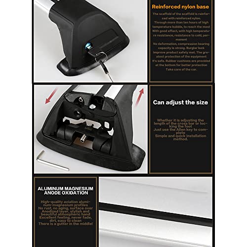 Auto Alluminio Portapacchi Barre Trasversali, per