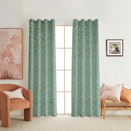 Image of Fabrilia Soft Velvet Printed Window Curtains for Living Room /Bedroom (5 Feet, Aqua Marine, Pack of 1 Piece)