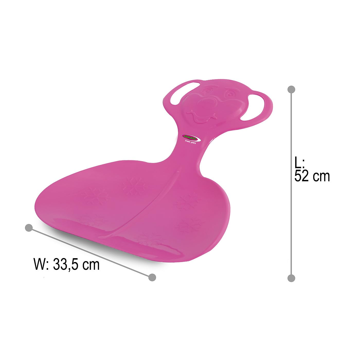 Jamara 460376 - Snow Play Trineo Oso Fucsia – Empuñaduras en Forma de Oso de fácil Agarre, Peso Ligero