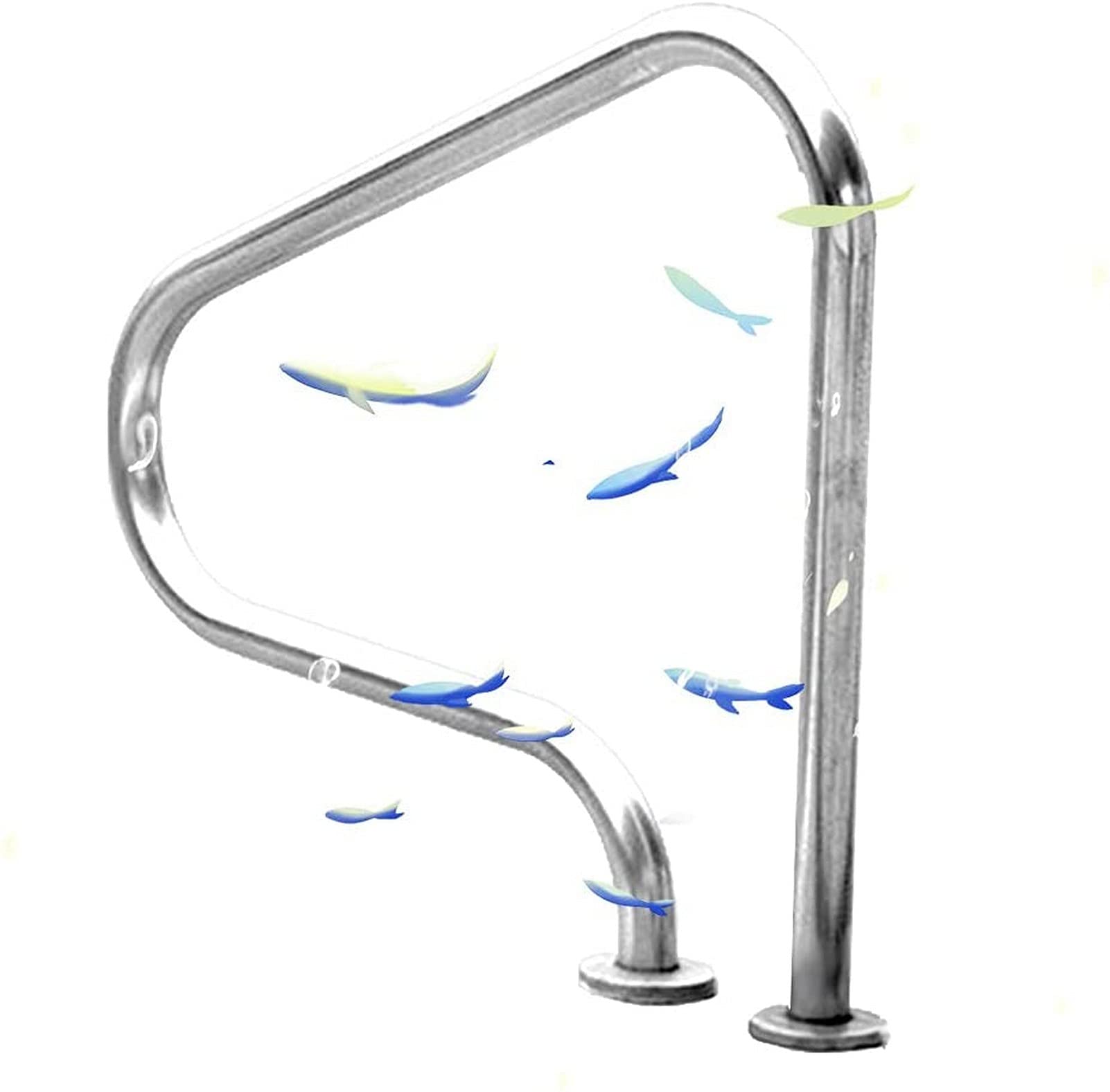 Rampe de piscine 80 cm en inox pour éviter les glissades sur les marches d'accès