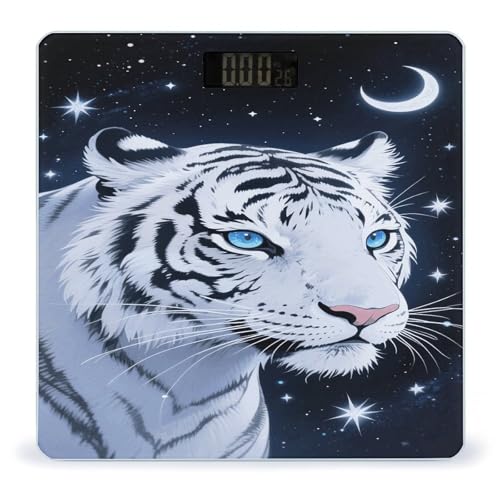 Báscula digital Tiger and Moon con vidrio templado miniatura 1