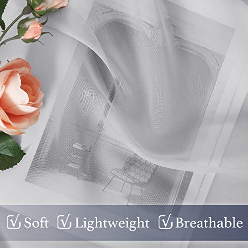 Image of NICETOWN Sheer Curtains for Bedroom, Rod Pocket Soft Voile Sheer Panels Decorative Draperies Lightweight & Airy for Flat /Apartment, 60 inch W by 63 inch L, 2 Panels, Light Grey