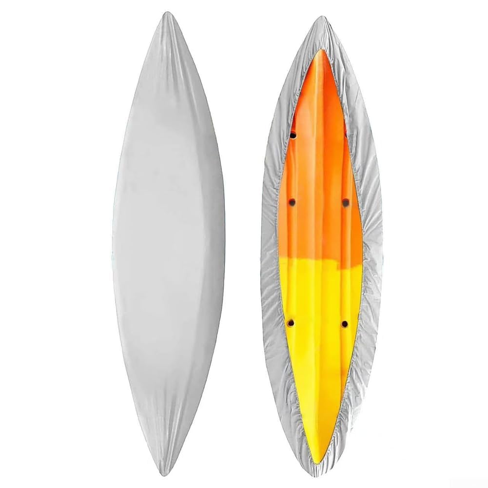 Heavy Duty For Kayak Cover 210d Oxford Fabric Uv Resistant Boat Protector With Adjustable Straps For Canoe Fishing Boat Outdoor Use Black 3 Meters(3.1–3.5 m Silver)