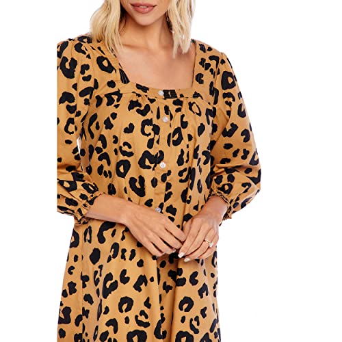 Mud Pie Atlanta Women's Swing Dress, Tan Leopard, Medium #TOP2