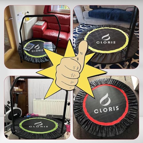 CLORIS 40''/48'' Foldable Fitness Trampoline - Max Load 400lbs / 450lbs, Rebounder with Adjustable Foam Handle Indoor/Outdoor Fitness Body Exercise - Image 3