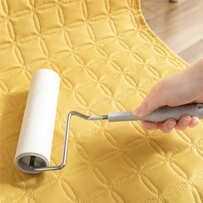 Image of HOMETHREADS Non-Slip Chair Cover-Universal Fit for Kitchen & Dining Chairs-Cushioned Comfort - Stylish Machine Washable Seat Cover-140x40cm (Yellow, Pack of 2)