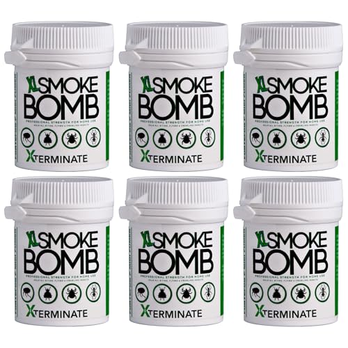 Xterminate XL 11g Smoke Bomb Fogger Killer For Fleas, Bed bug, Carpet Moths, Cluster Fly, Silverfish, Carpet Beetle Insects (HSE Approved And Tested) (6 x 11g)