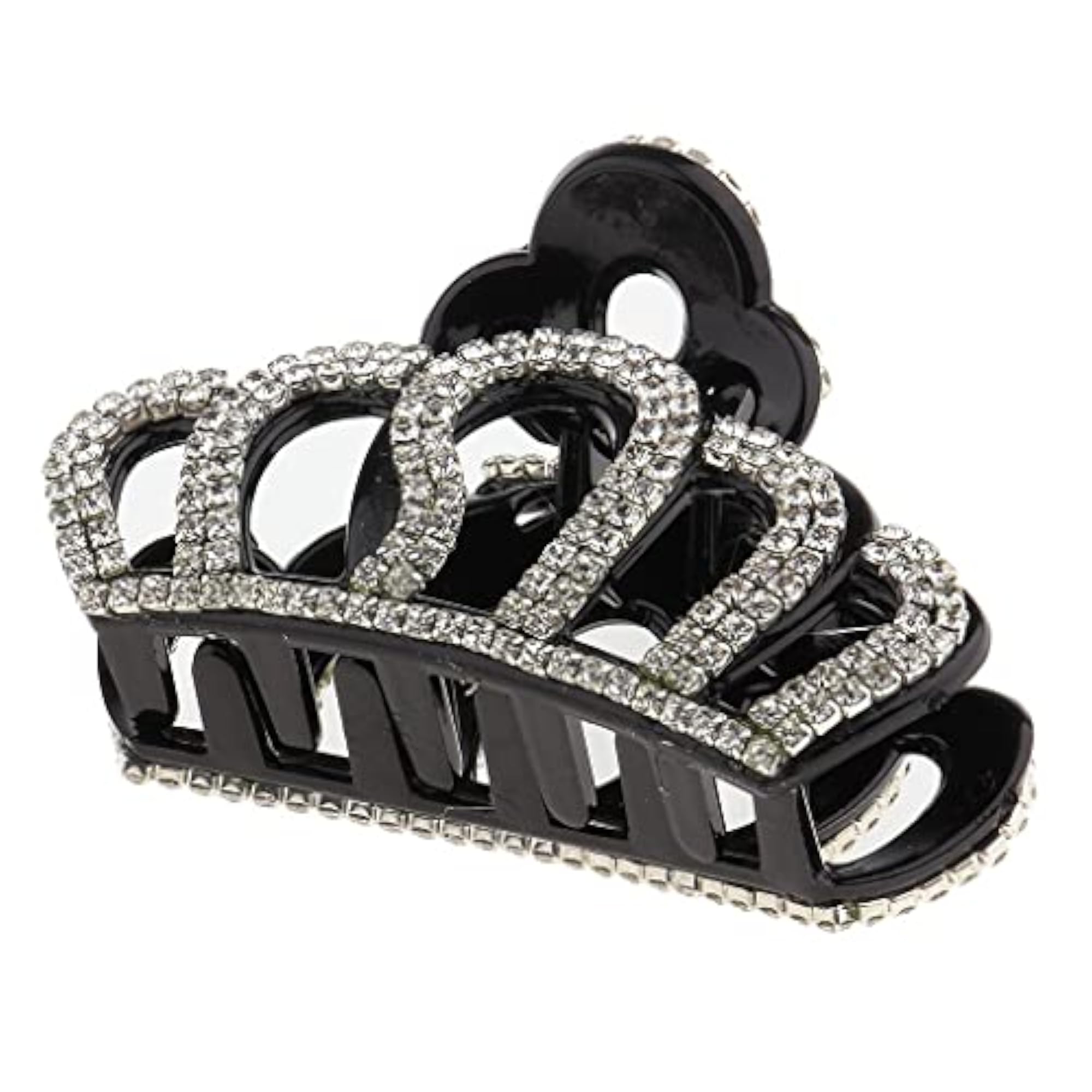 Women's Large Black Flower Acrylic Claw Clip