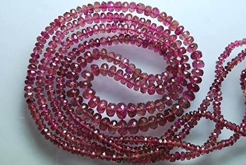 Tourmaline rose naturelle perles de pierres fines rondelles facettées 2.5-6mm lot de gros en fil