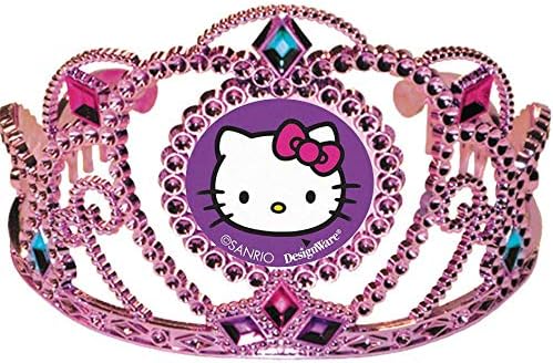 Amscan Adorable Hello Kitty Rainbow Party Electroplated Birthday Tiara Party Wearable Accessory Favour 1 Piece Pink Purple 3 1 2 X 4 1 2 Amazon Co Uk Toys Games