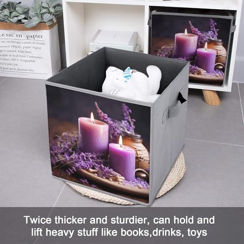 Boîtes de rangement empilables violettes pour placard et étagère - 7