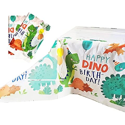 AICHENGZI Dinosaur Party Tablecloth Dinosaur Birthday Tableware Party Supplies 2 Pack 42'' x 108'' for Dinosaur Theme Baby Shower Cover