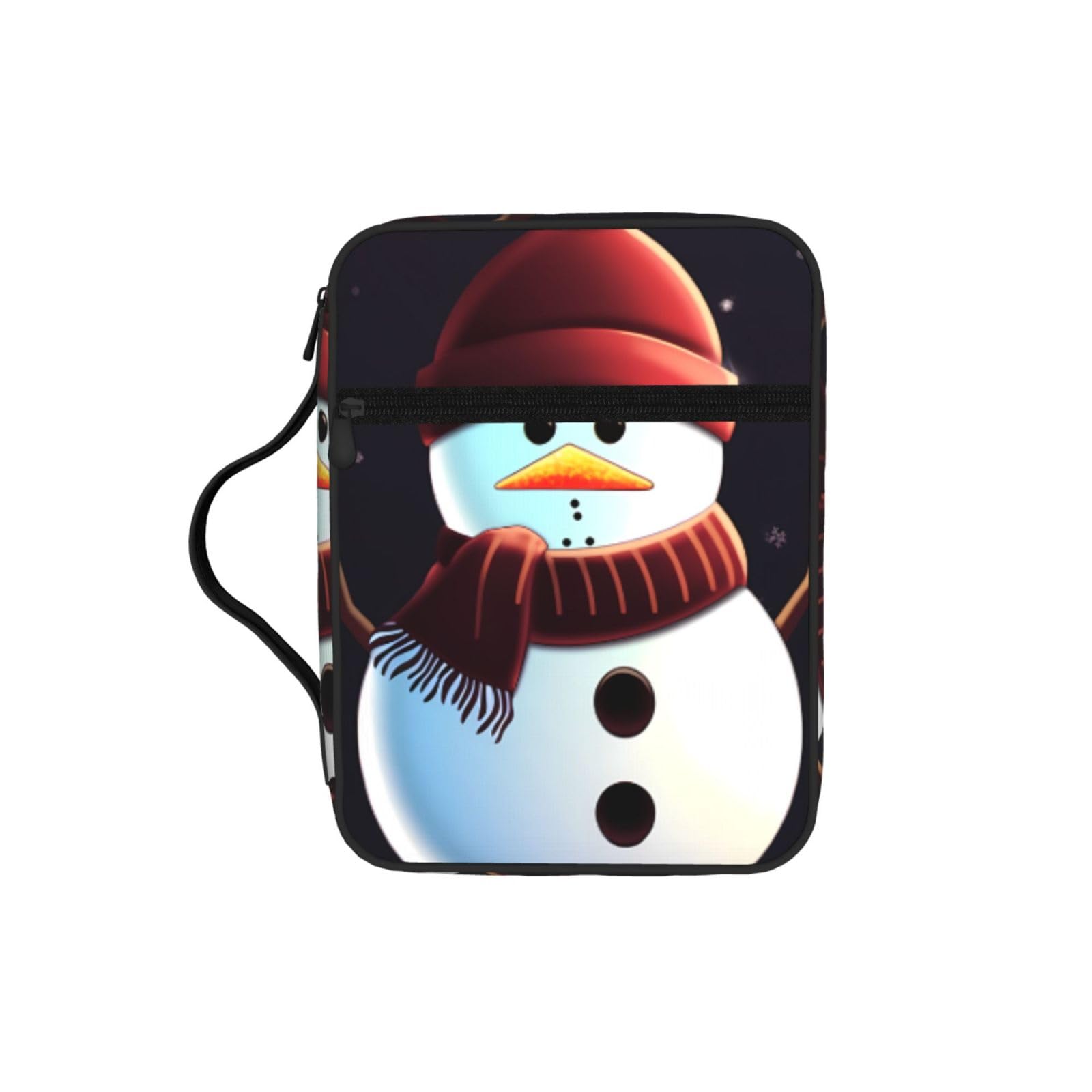 Christmas Snowman Bible Cover Case Waterproof Bible Bag With Handle Organizer Storage Book Cover For Bible Study