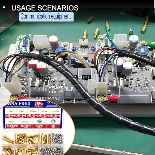 M3 Hex Brass Standoff,210pcs M3 Male Male Board Hexagon Threaded Pillar,Hexagonal PCB Motherboard Spacer Bolt Screw Nut Assortment Kit Mounting for PCB,Computer & Circuit Board - Thumbnail 5