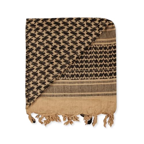 Image of M MCGUIRE GEAR Shemagh Tactical Scarf, Middle Eastern Desert Hood, Bandana, Keffiyeh, Military Style, 100% Cotton, 42 inch x 42 inch