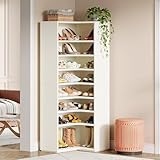 Tribesigns Corner Shoe Cabinet for 40-45 Pairs, 9-Tier White Corner Shoe Rack, Modern Large Shoe Organizer with Back Panel, Shoe Storage Shelf for Entryway, Hallway, Closet, Living Room (1-Piece)