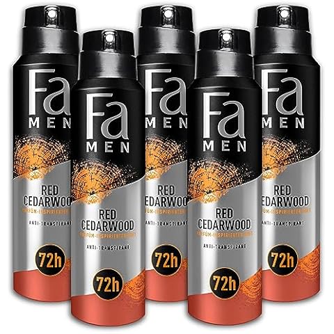 5 Pack Fa Men Red Cedarwood Deodorant Spray Cover