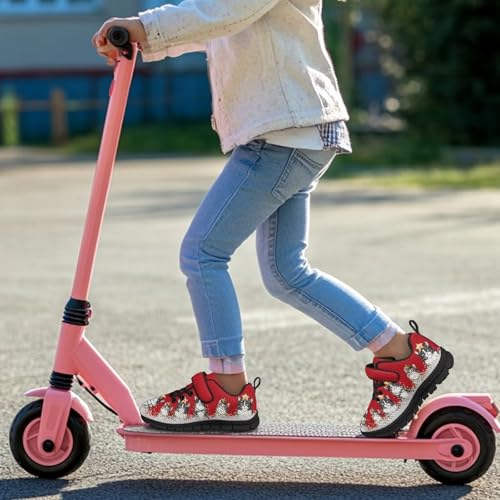 Kids Christmas Shoes Comfortable Breathable Hook and Loops Strap Athletic Running Shoes for Litter Kids Lightweight Non-Slip Outdoor School Sport Sneaker for Big Kids US 11-154