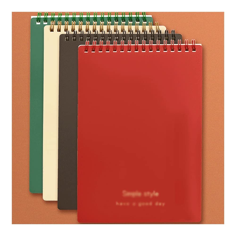 Cahier Notebook, journal de bobine à 4 pack, couverture souple en papier épais de qualité supérieure, 80 feuilles adaptées à l'enregistrement quotidiennement, inspiration et plans bureau de l'école