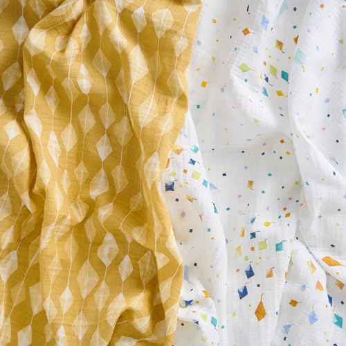 Image of aden + anais Essentials Cotton Muslin Swaddles, Breathable Baby Blanket, Ideal for Boys, Girls, Newborns, Babies & Infants, Receiving Blanket, Soft and Lightweight Wrap, 2 Pack, Kite Parade